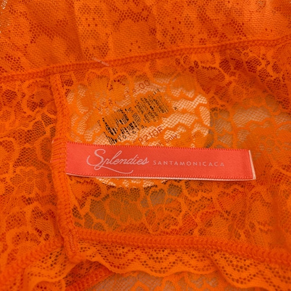 SOLD - Splendies Orange CLEMENTINA LACE BIKINI High Leg Brief Panties 4X New - Picture 8 of 11